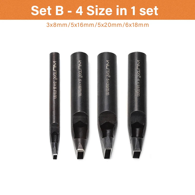 WUTA 1pc Anti-Rust Leather Hollow Punch Rectangle Slot Puncher Oblong Hole Cutter
