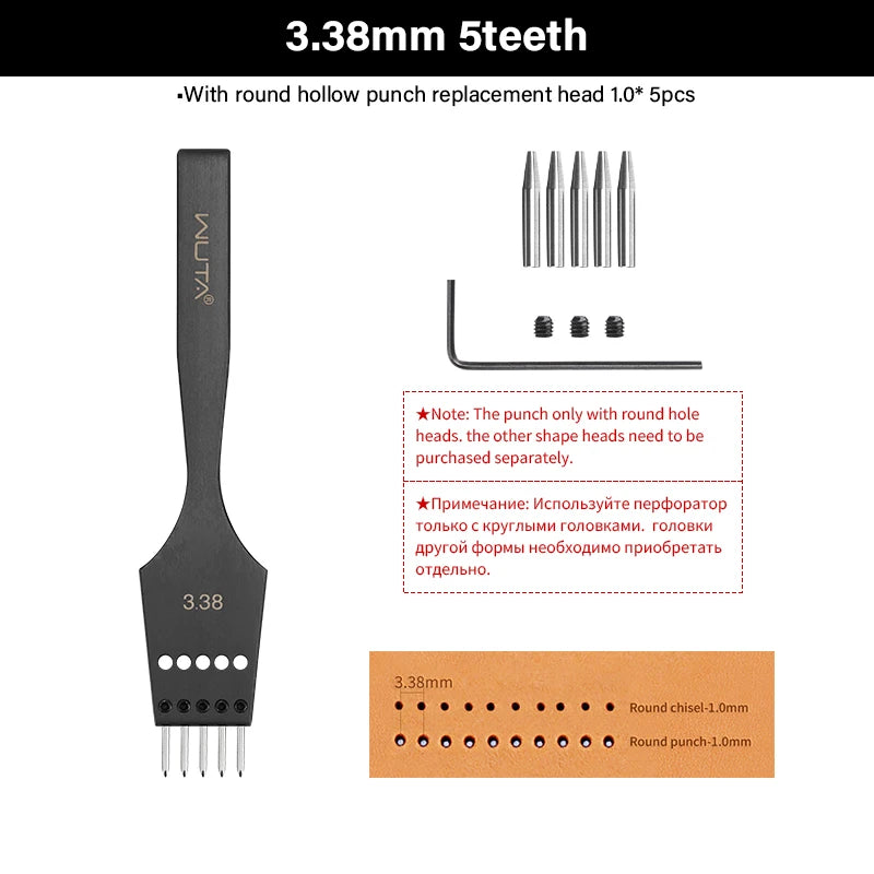 3G Leather Punches Head Replaceable Pricking Iron Removable Diamond Olive Round Hole French Style Chisel DIY Craft Tools| WUTA