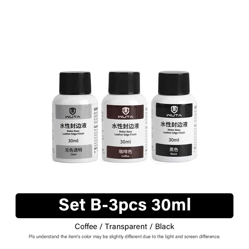 WUTA Leather Edge Paint 30/100ml – Water Based Edge Dye & Finish for Leather & Repair