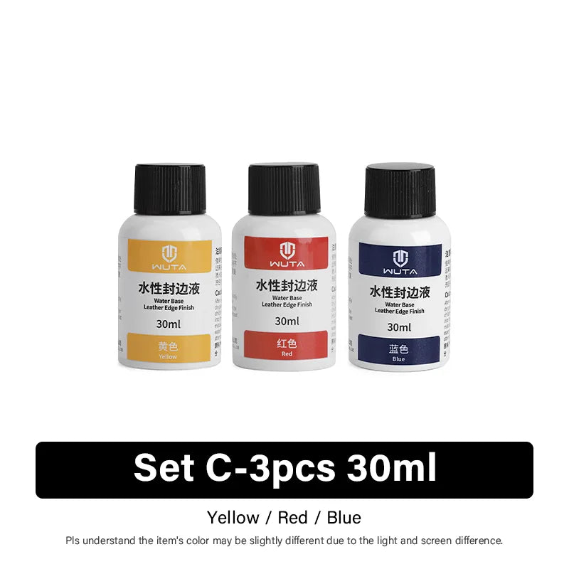 WUTA Leather Edge Paint 30/100ml – Water Based Edge Dye & Finish for Leather & Repair