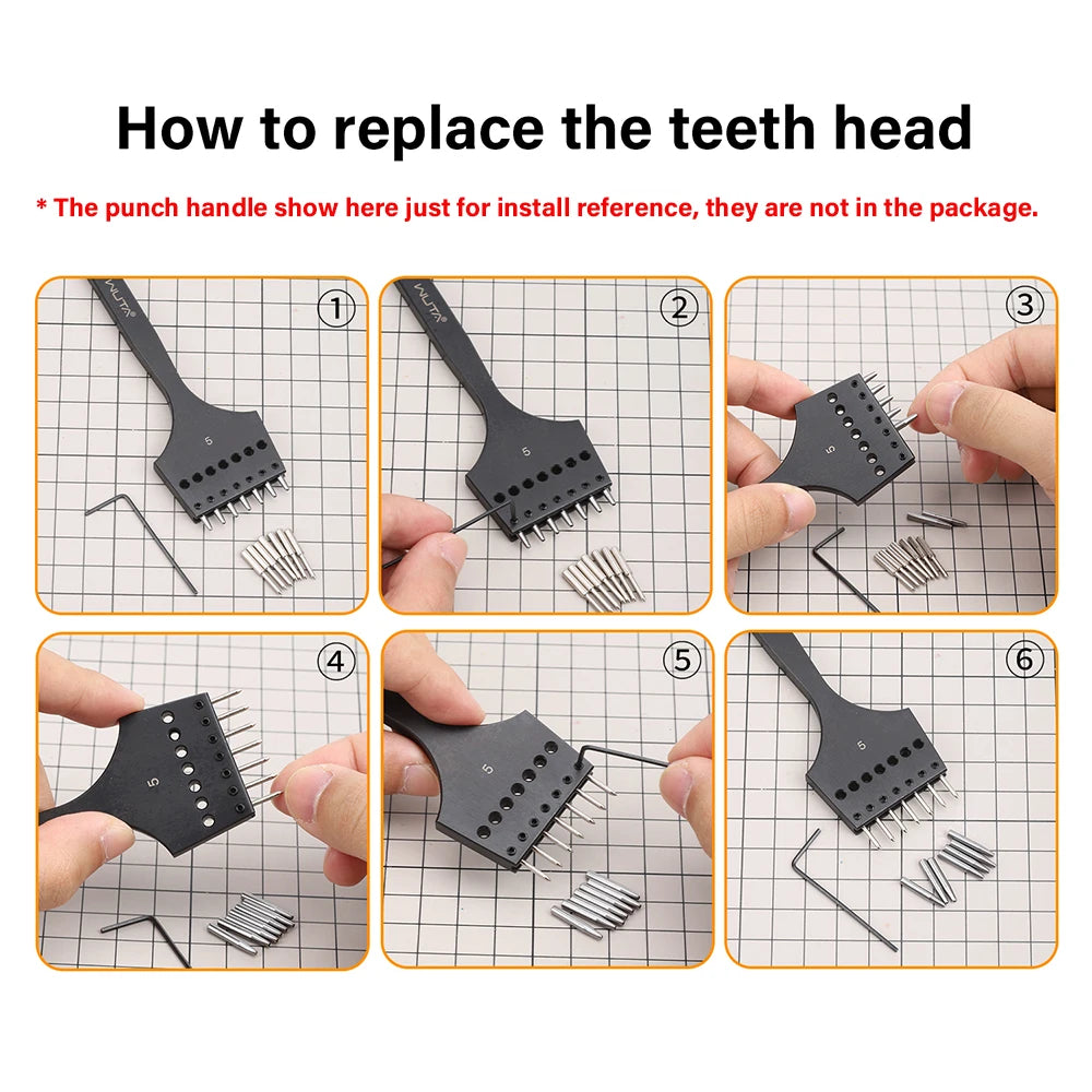 Replaceable Round Hole Head Chisel Diamond Punch Accessories |WUTA