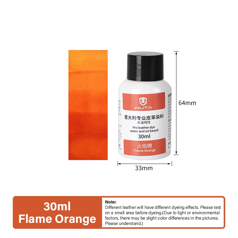 WUTA 30ml Italy Leather Dye Water & oil Based Penetrating,Permanent Dye DIY Coloring Uncoated Leather