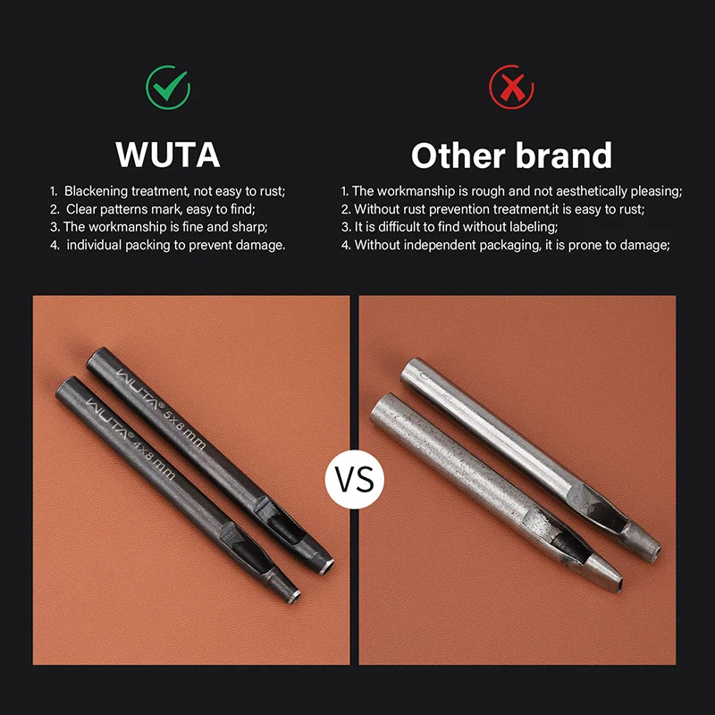 Oval Hole Punch Leather Punching Craft Sharp Strike Drill Tools | WUTA