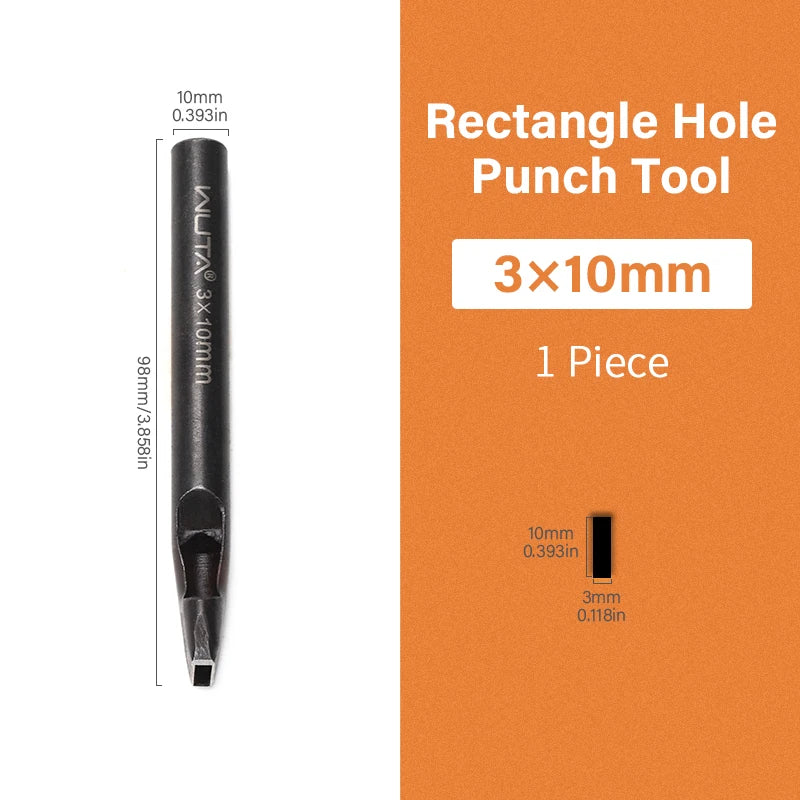 WUTA 1pc Anti-Rust Leather Hollow Punch Rectangle Slot Puncher Oblong Hole Cutter