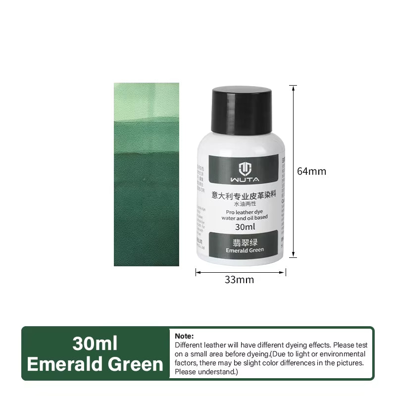 WUTA 30ml Italy Leather Dye Water & oil Based Penetrating,Permanent Dye DIY Coloring Uncoated Leather