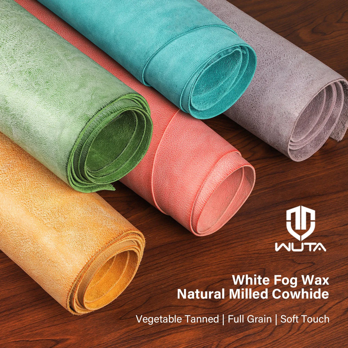 Vintage White Wax MBOX Leather Tumbled Cowhide Veg-Tanned Leather| WUTA