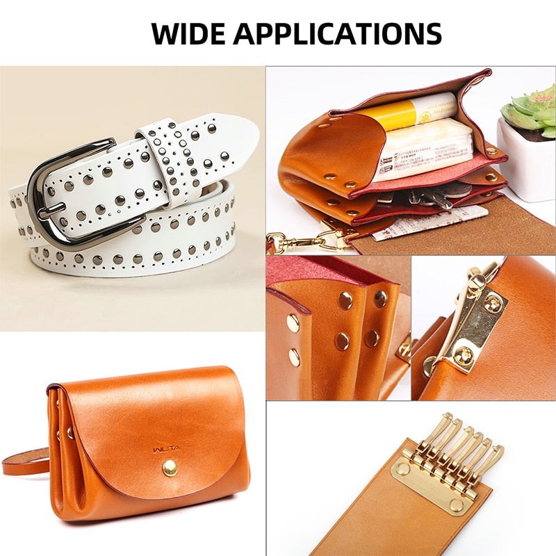 Brass Leather Rivet Double Cap Rivet 100set | WUTA