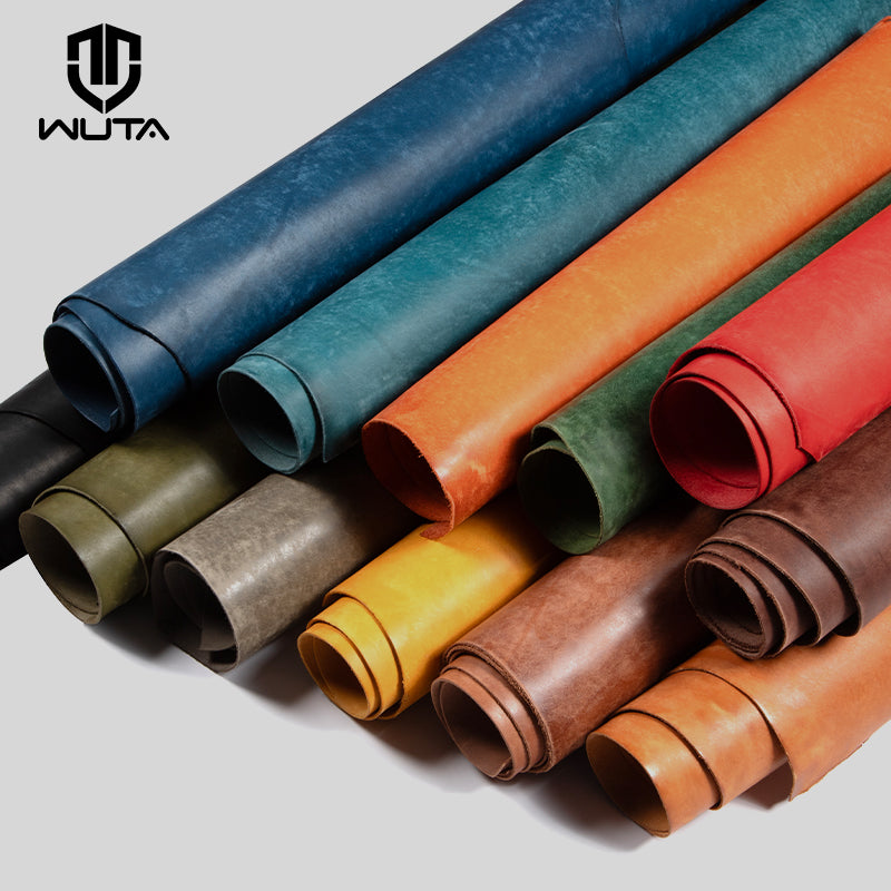 1/3/5 Sq.ft Vintage Frosted Vegetable tanned Cowhide Leather First Layer Genuine Leather | WUTA