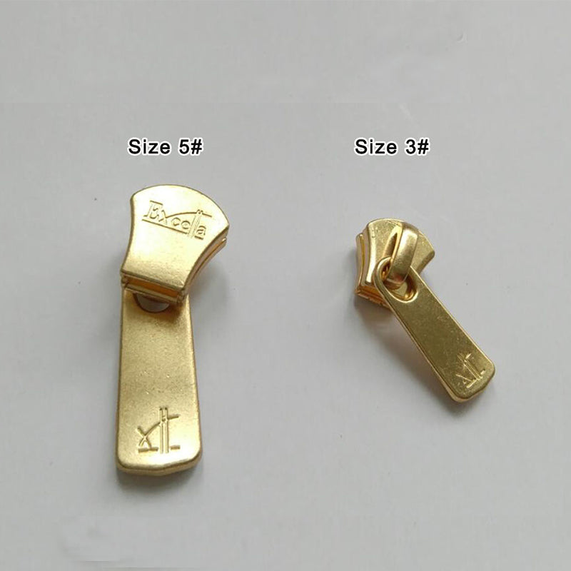 5pcs 3#/5# Excella Zipper Slider Pulls YKK Gold Metal Slider Pull | WUTA