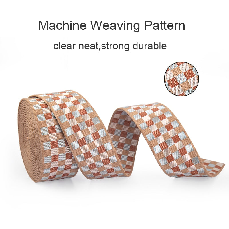 Canvas Webbing Straps for Bag Belt Thick Plaid Ribbon Backpack Strap | WUTA