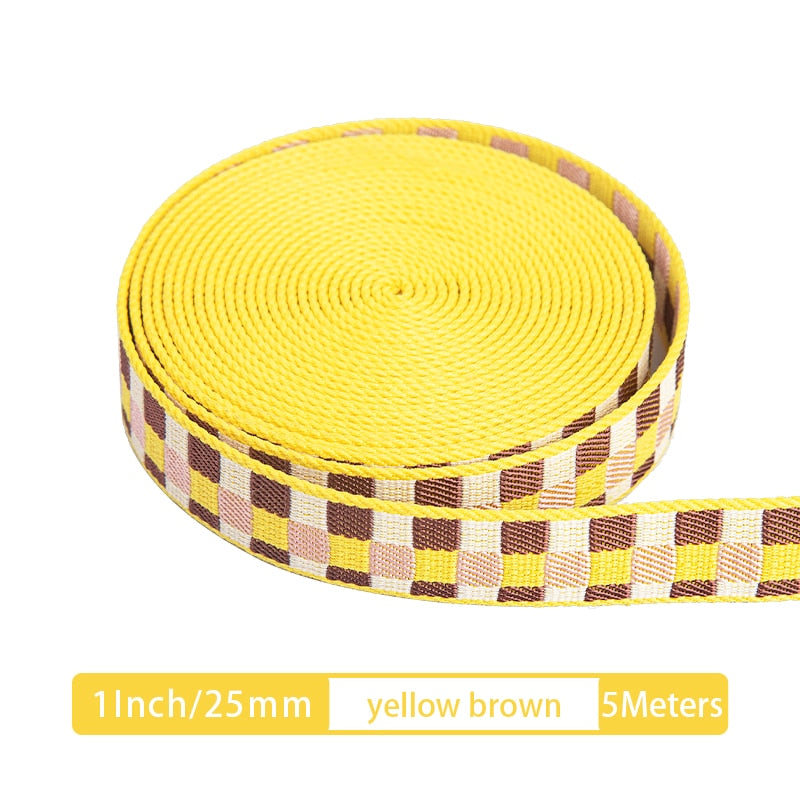 Canvas Webbing Straps for Bag Belt Thick Plaid Ribbon Backpack Strap | WUTA