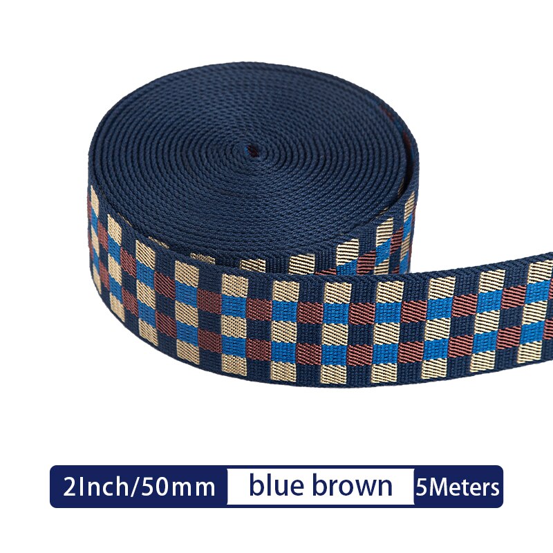 Canvas Webbing Straps for Bag Belt Thick Plaid Ribbon Backpack Strap | WUTA