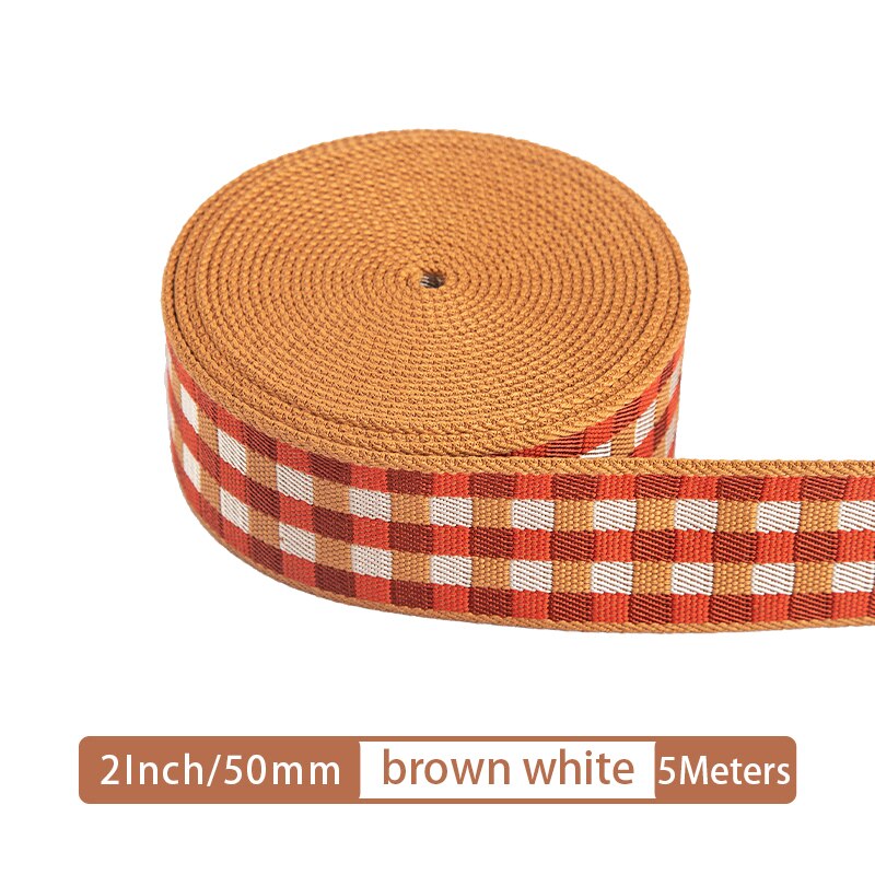 Canvas Webbing Straps for Bag Belt 100% Cotton Thick Plaid Ribbon Backpack Strap | WUTA