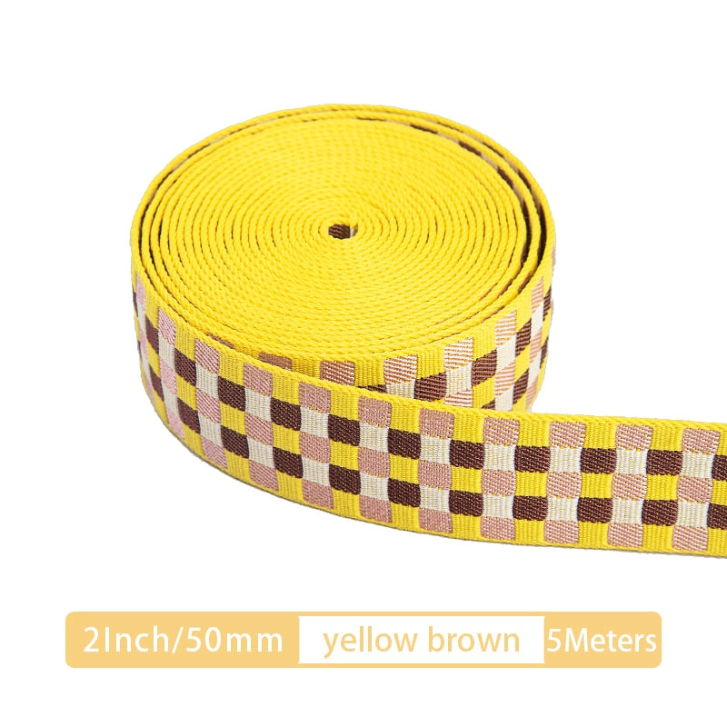 Canvas Webbing Straps for Bag Belt Thick Plaid Ribbon Backpack Strap | WUTA