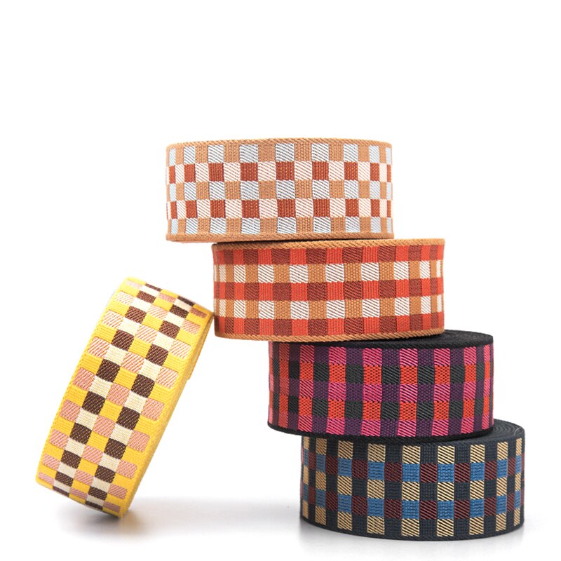 Canvas Webbing Straps for Bag Belt Thick Plaid Ribbon Backpack Strap | WUTA