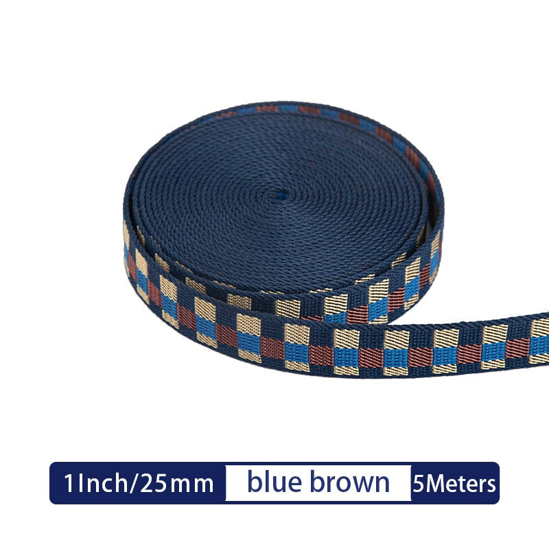 Canvas Webbing Straps for Bag Belt Thick Plaid Ribbon Backpack Strap | WUTA
