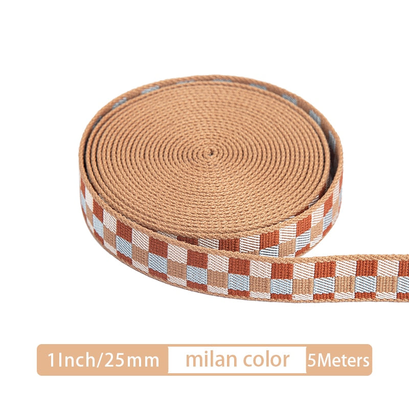 Canvas Webbing Straps for Bag Belt Thick Plaid Ribbon Backpack Strap | WUTA