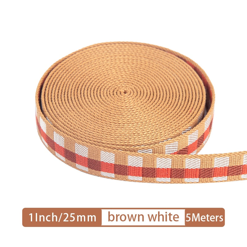 Canvas Webbing Straps for Bag Belt Thick Plaid Ribbon Backpack Strap | WUTA