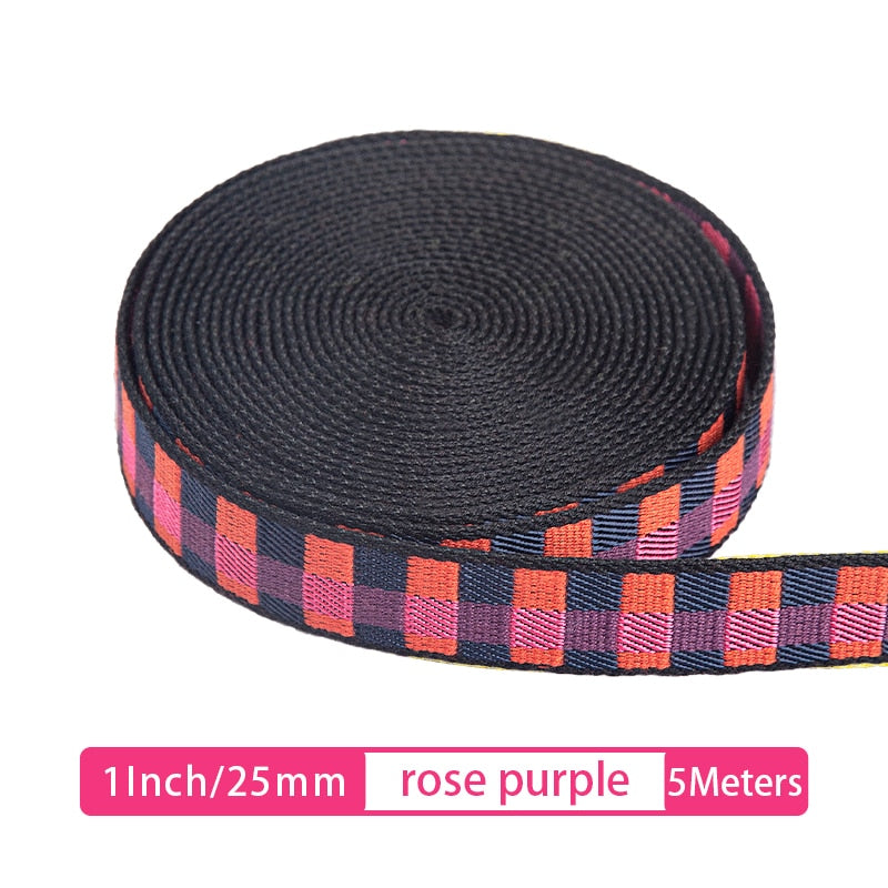 Canvas Webbing Straps for Bag Belt Thick Plaid Ribbon Backpack Strap | WUTA