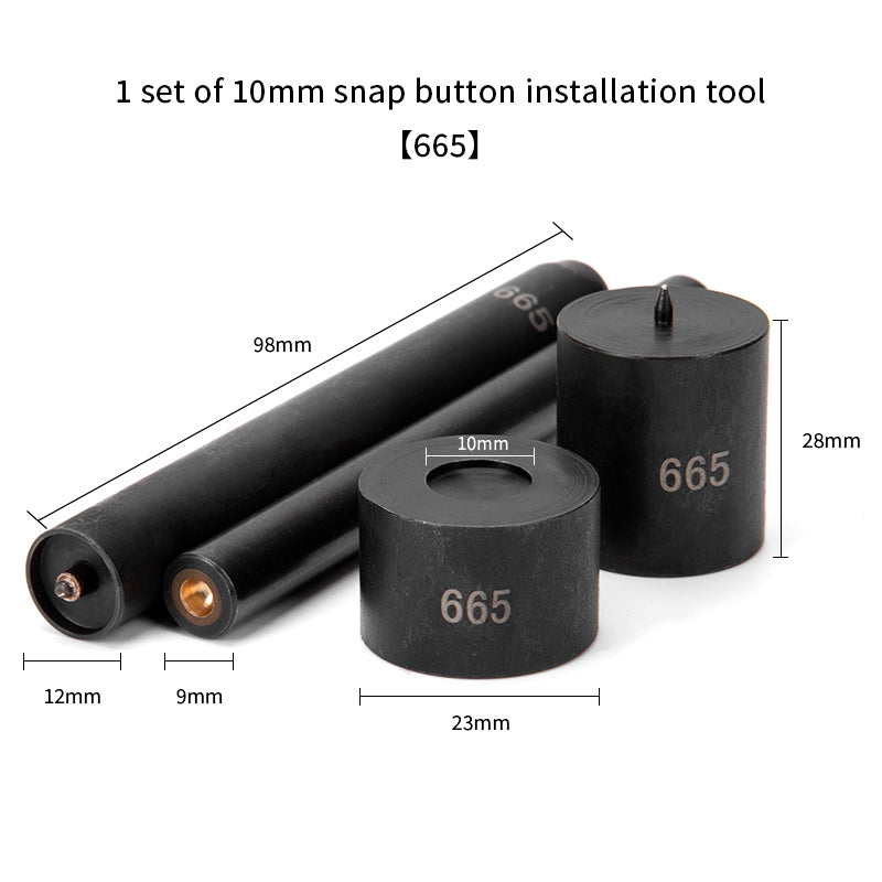 Snap Button Setter Installation Mold Die Tools Fastener Fixing Tool Kit 8/10/12.5/15mm Available | WUTA