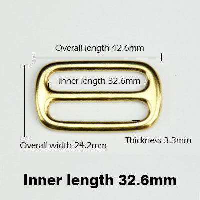 Solid Brass Slider Tri-Glide 3Bar Rectangle Adjust Buckle | WUTA