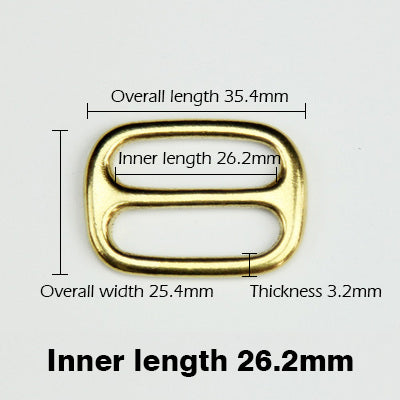 Solid Brass Slider Tri-Glide 3Bar Rectangle Adjust Buckle | WUTA