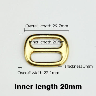 Solid Brass Slider Tri-Glide 3Bar Rectangle Adjust Buckle | WUTA