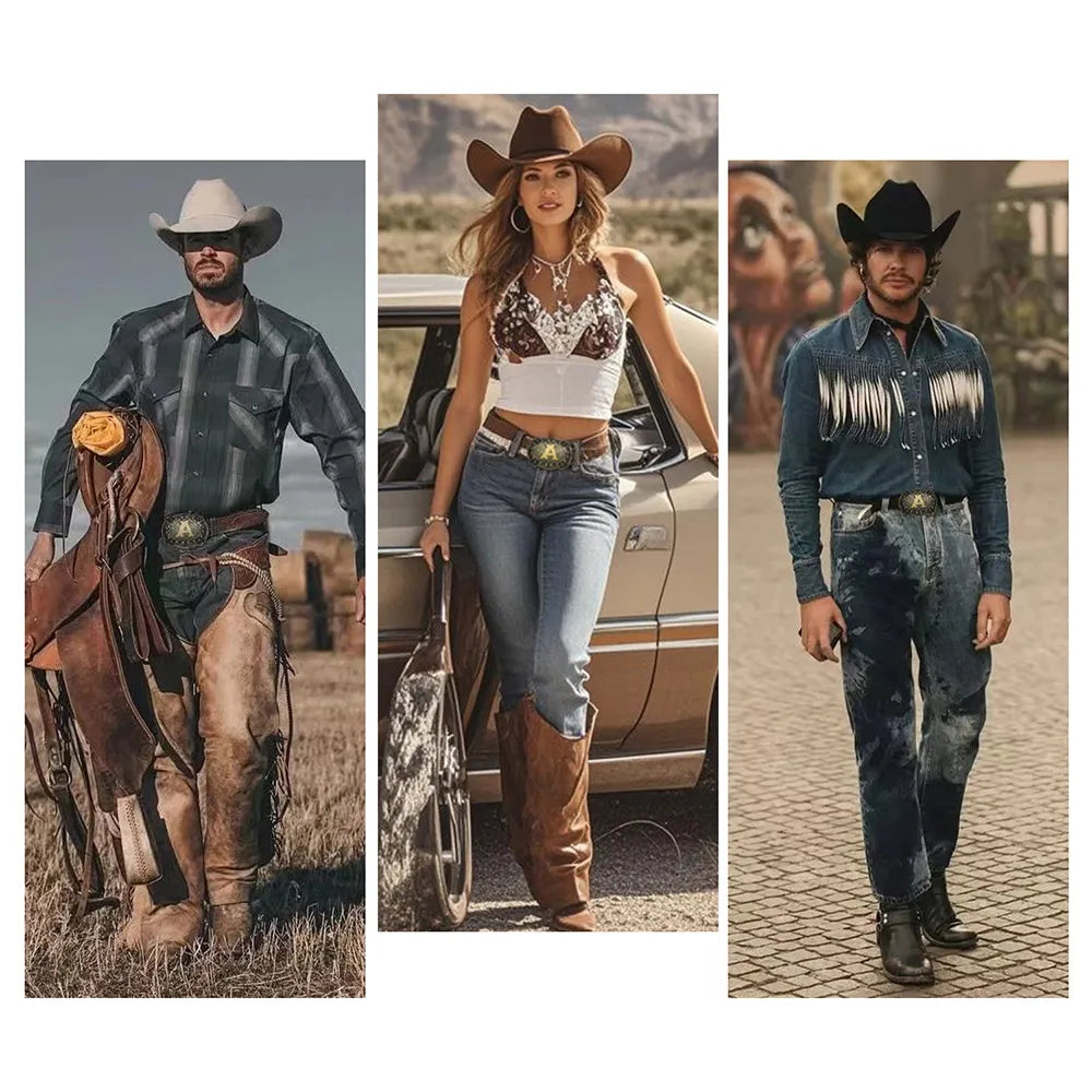 Vintage Cowboy Belt Buckles Western Rodeo Style Personalized Single Initial A-Z| WUTA