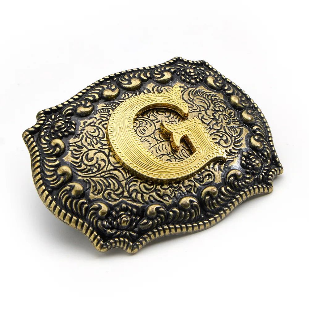 Vintage Cowboy Belt Buckles Western Rodeo Style Personalized Single Initial A-Z| WUTA