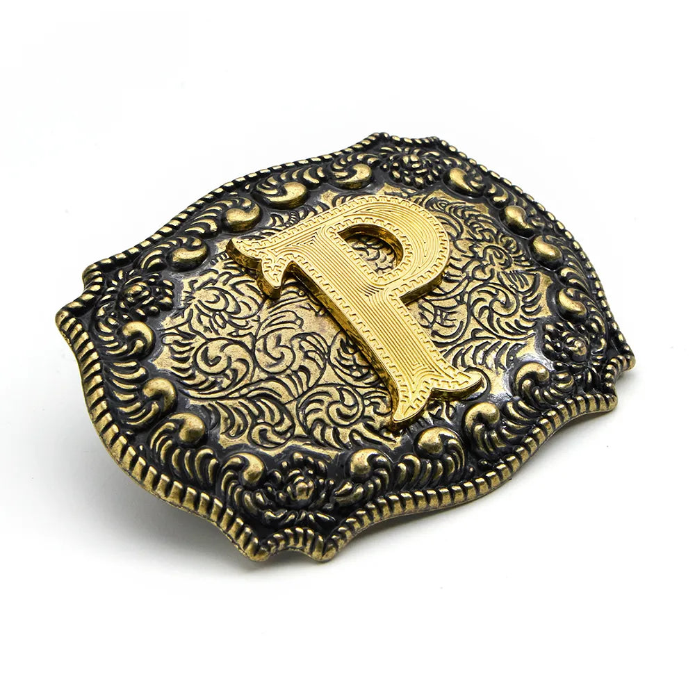Vintage Cowboy Belt Buckles Western Rodeo Style Personalized Single Initial A-Z| WUTA