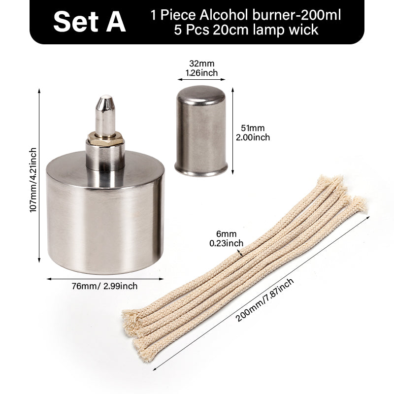 200ml Stainless Steel Brass Alcohol Burner Lamp | WUTA