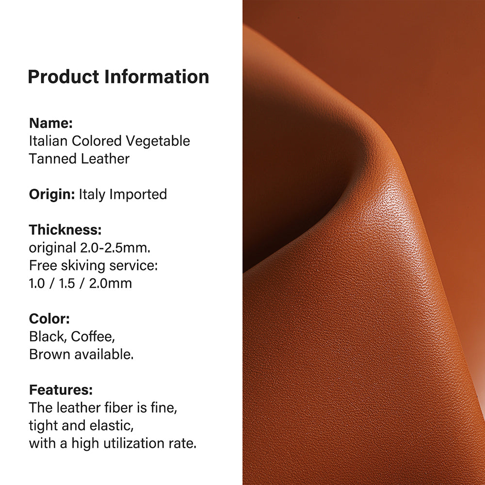 Italian Vachetta Vegetable Tanned Leather Full Grain Cowhide Leather| WUTA