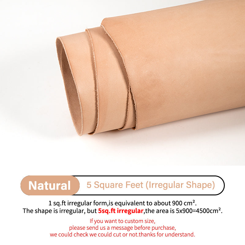 Italian Vachetta Vegetable Tanned Leather Full Grain Cowhide Leather| WUTA