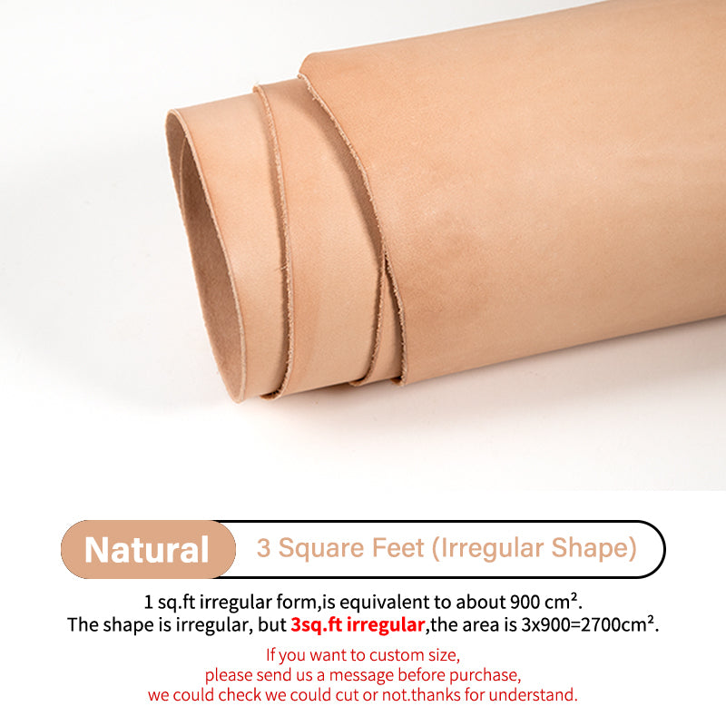 Italian Vachetta Vegetable Tanned Leather Full Grain Cowhide Leather| WUTA