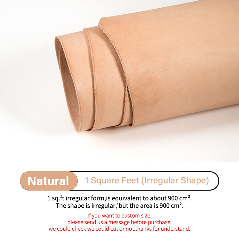 Italian Vachetta Vegetable Tanned Leather Full Grain Cowhide Leather| WUTA