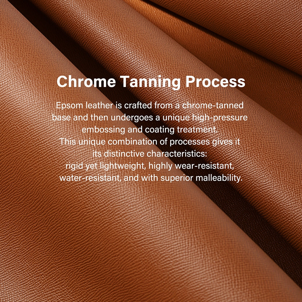 1/3/5 Sq.ft Epsom Calfskin Leather Top Grain Palm Chrome Leather | WUTA