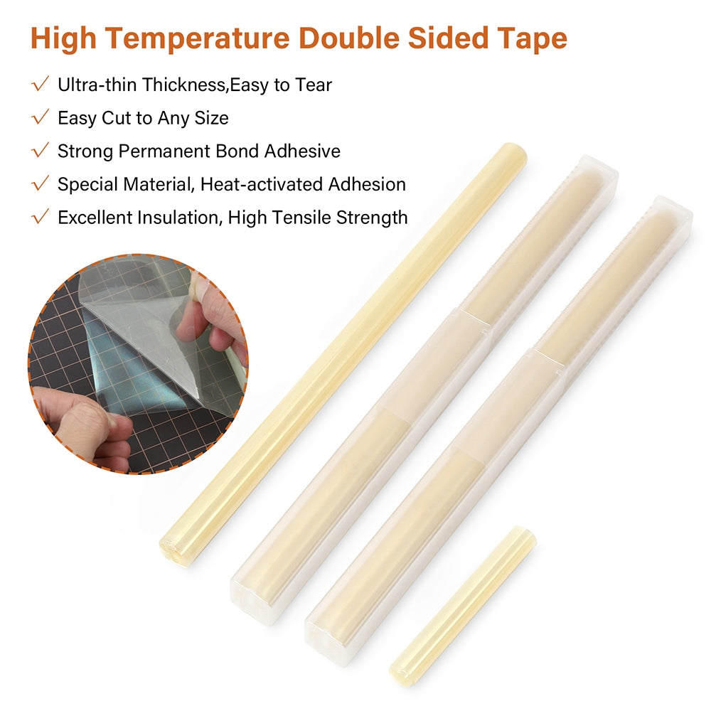 WUTA Resistant High Temperature Double Sided Tape for Hot Foil Stamping Machine Strong Adhesiveness Ultra-thin Transparent Dual-side Tapes