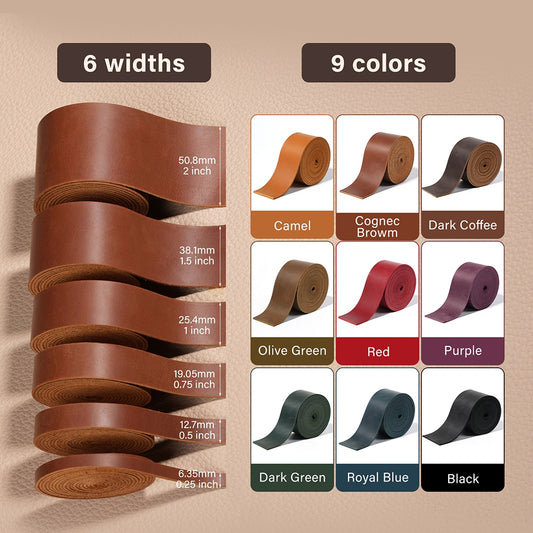 WUTA Pre-cut Full Grain Crazy Horse Leather Straps DIY Craft Pull-up Leather Strip