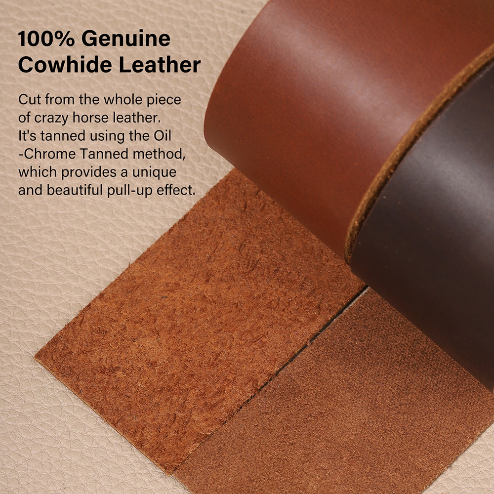 WUTA Pre-cut Full Grain Crazy Horse Leather Straps DIY Craft Pull-up Leather Strip