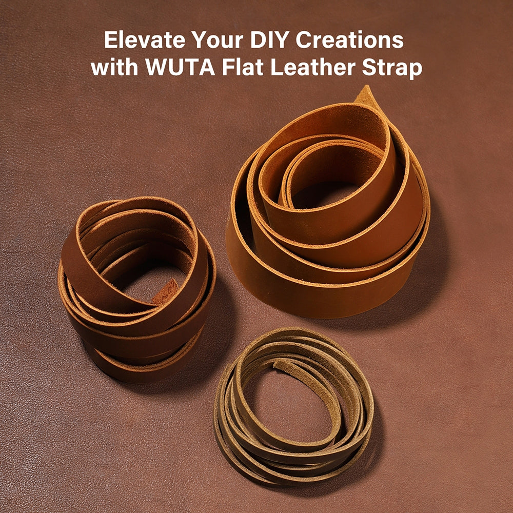 WUTA Pre-cut Full Grain Crazy Horse Leather Straps DIY Craft Pull-up Leather Strip