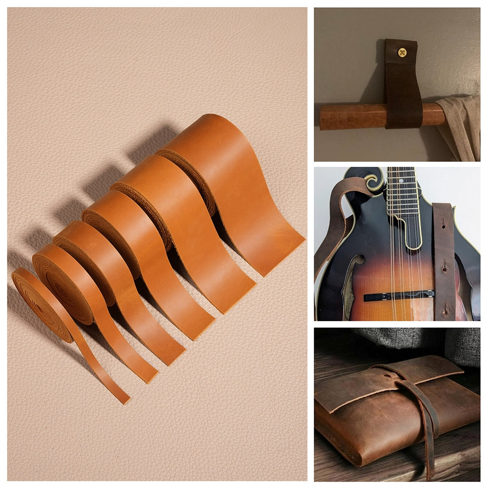 WUTA Pre-cut Full Grain Crazy Horse Leather Straps DIY Craft Pull-up Leather Strip