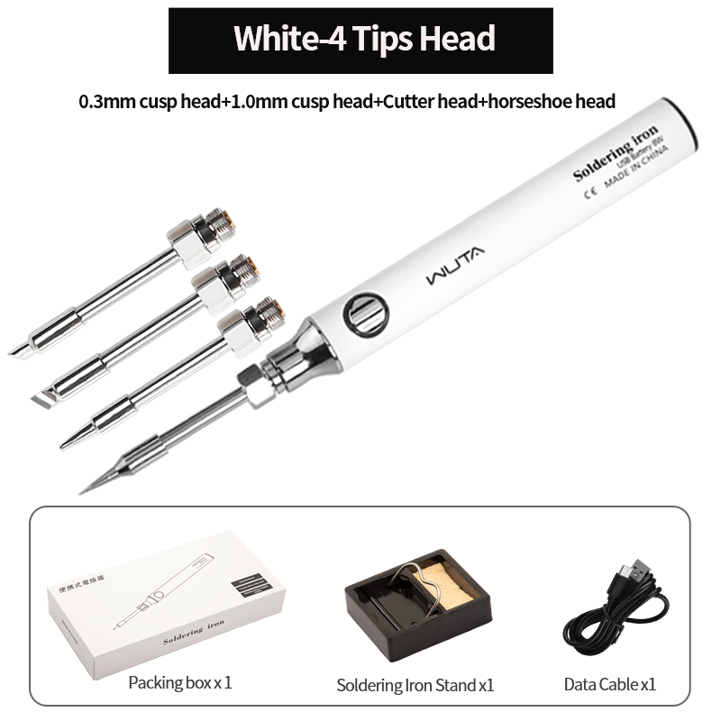 WUTA USB Charging Thread Cord Burner Welding Pen Portable Soldering Iron