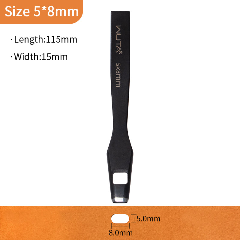 WUTA Leather Belt Hole Puncher Oval Hole Strap Watch Band Flat Punches Heavy Duty Oblong Punch Tools