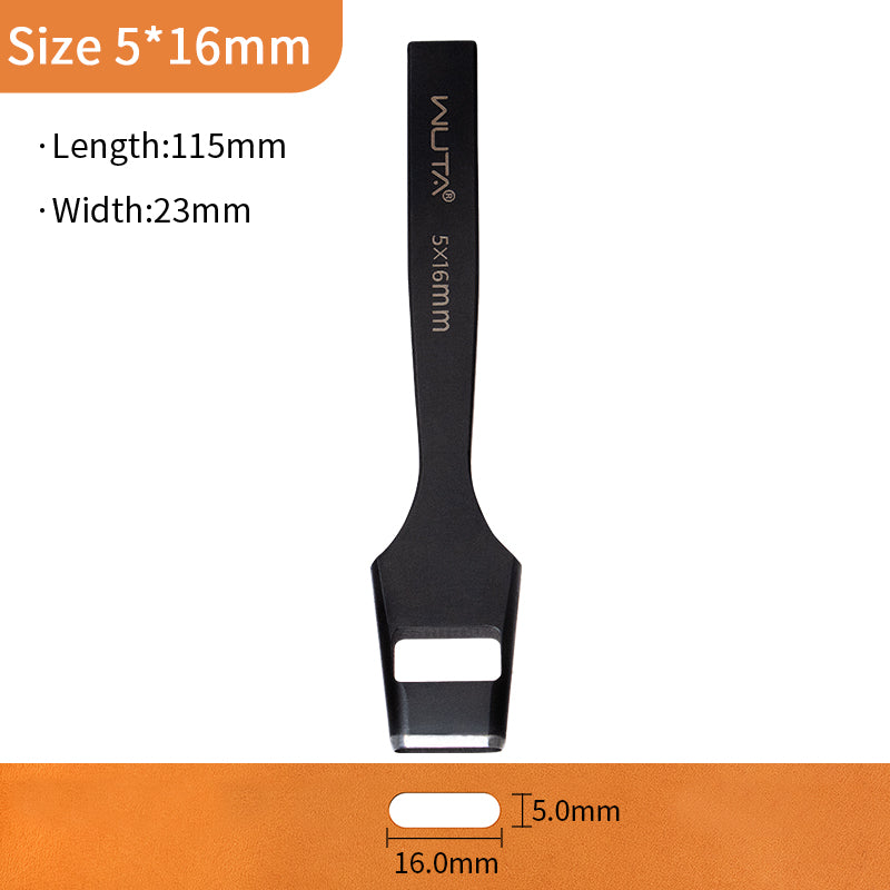 WUTA Leather Belt Hole Puncher Oval Hole Strap Watch Band Flat Punches Heavy Duty Oblong Punch Tools