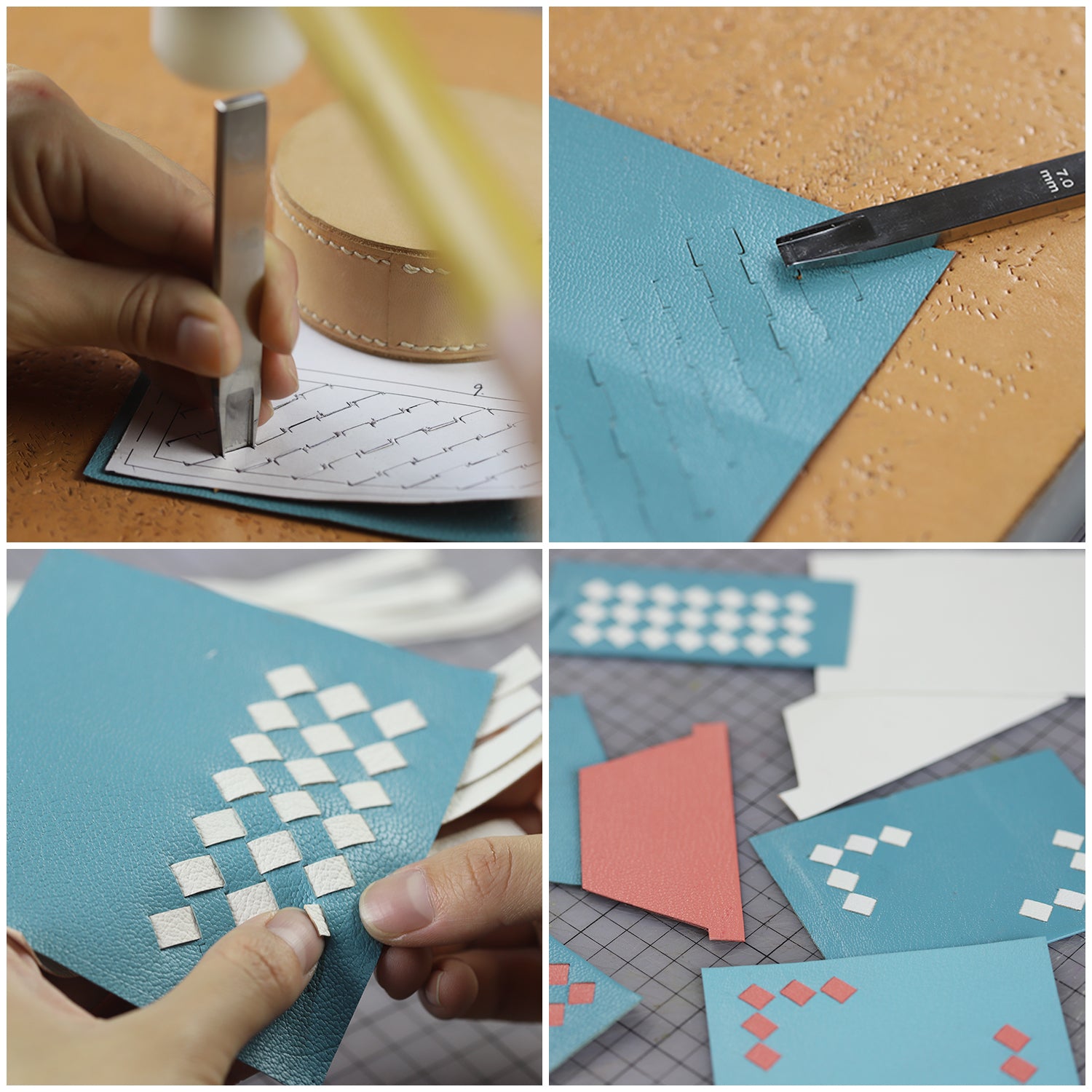 Weaving Hole Punch WUTA Original Woven style Leather Craft Tools & Weaving Slot Punch Tool BV Belt Woven Pattern Tool Leather Cutter For Hand Work