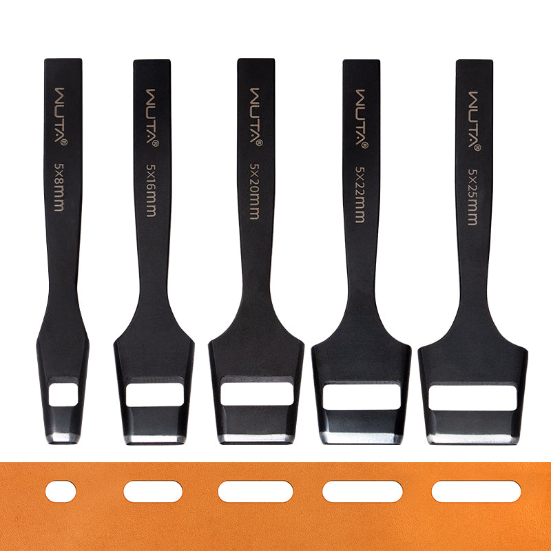 WUTA Leather Belt Hole Puncher Oval Hole Strap Watch Band Flat Punches Heavy Duty Oblong Punch Tools