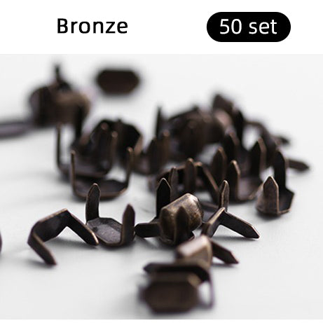 50/100 Set Solid Brass Claw Studs Belts/Leathercraft Rivets | WUTA