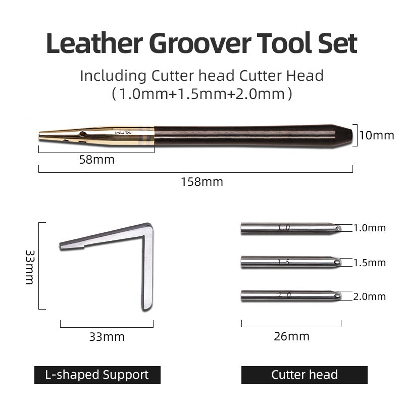 3 in 1 Leather Groover Tool Set M390 Steel Head Tools | WUTA