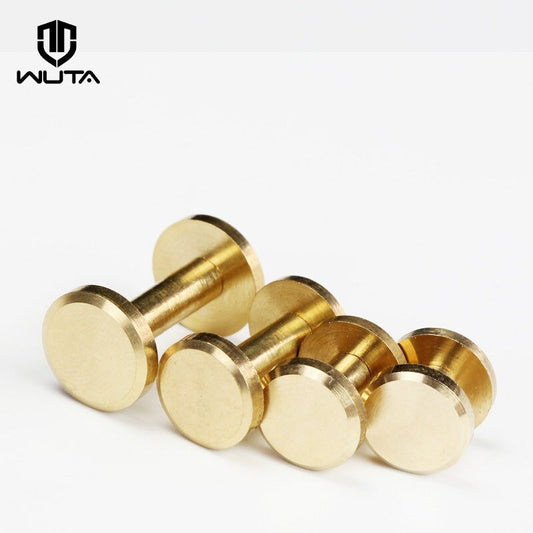 Solid Brass Flat Head Button Stud Screw Nail Rivet | WUTA