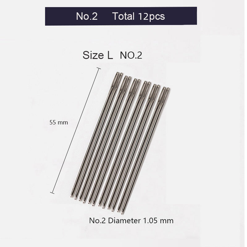 12pcs Large Eye Blunt Stitching Leathercraft Sewing Needle | WUTA